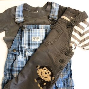 Carters babies r us overalls shortalls popeye tee